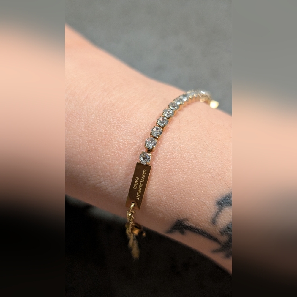 Gold Stainless Steel Yves Saint Laurent Women's Bracelet - Picture 7 of 12